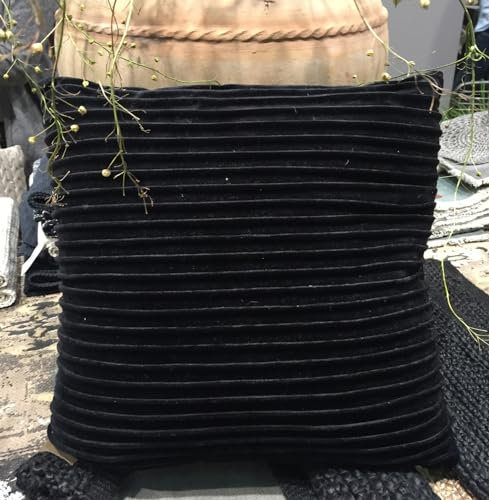 Kissenbezug Emma Samt SCHWARZ 45x45 cm Polyester Kissen Hülle