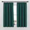 PONY DANCE Thermo Vorhänge gegen Hitze 2er Set H 160 x B 140 cm Dunkelgrüne Blickdichte Gardinen mit Kräuselband Verdunkelungsvorhang Schlafzimmer für Gardinenschiene