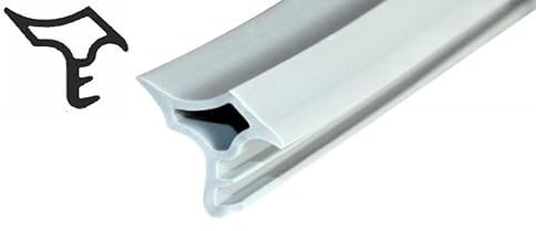 SN-TEC Stahlzargendichtung, Türdichtung, Ersatzdichtung, Z 1101, Breite: 15,5mm, Höhe:14mm zum einstecken, Farbauswahl: weiß/grau (Grau, 5 Meter)