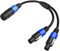 CERRXIAN Speakon Splitter Cable 1 Female to 2 Male Y Splitter Audio Speaker Cable for DJ/PA Speaker Copper Cord with Twist Lock 1.5FT
