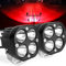 SUFEMOTEC 3Inch rote geführte Licht-Pods, 12V 24V geführte Arbeitsleuchten für Boot Marine Angeln Jagd Pickup LKW Traktor Auto ATV, Pod 4x4 Off Road Fahren Nebel Warn Spotlights (Pack von 2)