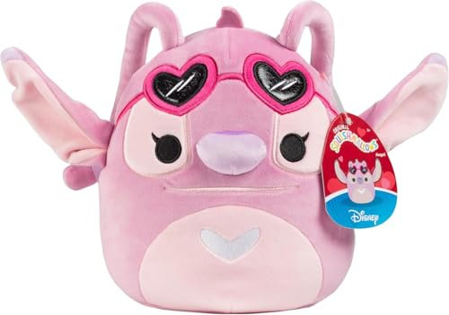 Squishmallows Angelo con occhiali a forma di cuore, misura media, 20,3 cm, colore: rosa
