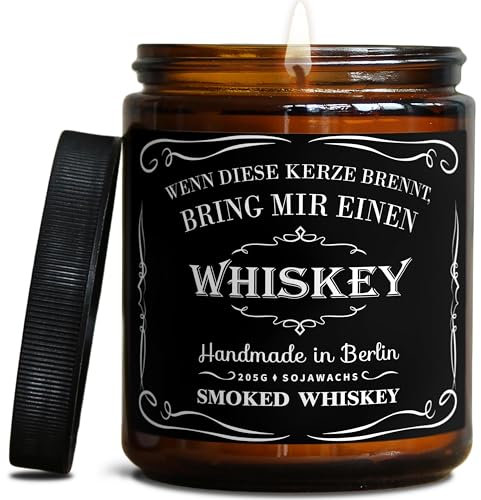Whiskey Duftkerze als Valentinstag Geschenk | Lustige Liebeserklärung für Ihn | Handgemacht in DE | In Geschenkbox | Männer-Geschenk Partner Mann Ehemann Freund | Whiskey