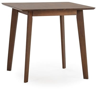 HOMN LIVING Mesa de Comedor Pomago 80x80 cm Color Nogal, Madera Maciza, 80 cm (Ancho) 80 cm (Profundo) 75 cm (Altura)