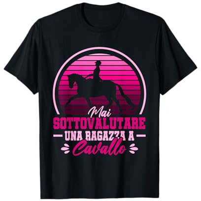 Bambina Cavallo Cavalcare Equitazione Maglietta