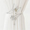 Vorhang-Raffhalter aus Metall, Schmetterlings-Vorhang-Clips, Strass-Vorhanghalter, verstellbare Vorhang-Raffhalter, Vorhang-Clips (Silber)