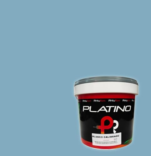 Pintura de interior colores Platino Color, Alto rendimiento 8-12 m²/l., excelente cubrición y lavabilidad, protección antimoho. (AGUA MARINA, 4 Litros)