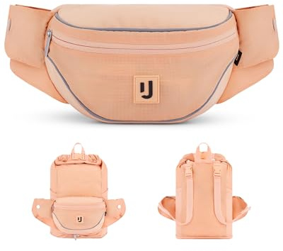 Johnny Urban Bauchtasche Damen & Herren Peach - Jimmy - 2in1 Hüfttasche mit Rucksackfunktion - Faltbarer Rucksack für Festival - Multifunktional & Wasserabweisend