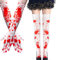 AUFIKR 2 Paare Halloween Handschuhe Strümpfe Set, Halloween Socken und Full Finger Handschuhe Lange Arm Handschuhe für Halloween Tanz Kostüm Party, Cosplay
