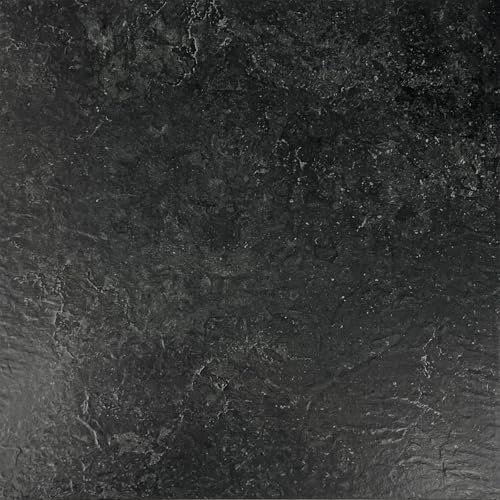 Decomeister Selbstklebende Bodenfliesen Kunststoff Fliesen Vinyl-Fliesen Klebefliesen Dekorfliesen mit Kleber Bodenbelag 10m² –110 Stück á 30,5 x 30,5 cm Beton Dunkel