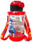 Mccqueen Kids Water Bottles, Mccqueen Car Plastic Bottle with Straw Drinks Bottle Leakproof Sports Bottles with Shoulder Strap Reusable Cartoon Water Bottle for School Travel Sports Outdoor (700ml)