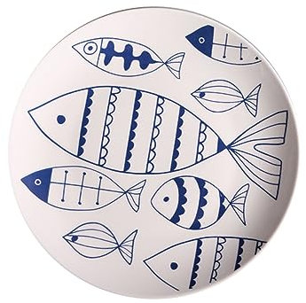 Alipis 1 Pc Assiette En Porcelaine Plateau De Boulettes Vaisselle De Cuisine Assiette De Service Assiettes En Poterie Plat De Service En Porcelaine Assiette Motif Poisson Plateaux Blancs
