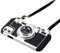 Glibrillody JUST for iPhone 16 3D Retro Style Camera Design Case for iPhone 16 with Long Neck Strap Black