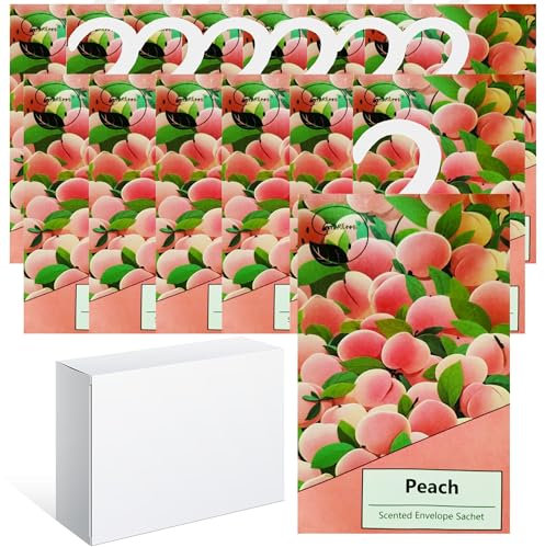 14pcs Wäscheduft Schrank Duftsäckchen Kleiderschrank Dufterfrischer, Duftbeutel Kleiderschrank Duft Hanging Beutel, Schrankdeo Natürlichen Geruch Sachet Duft, Schrankduft Frische (14Pfirsich)