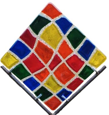 Gartendeko Gartenskulptur Unikat DesignSymphonie der Farben - Quadrat.