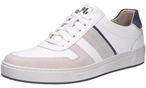 Pius Gabor Herren Sneaker Low,Halbschuhe,recyceltes Futter,Wechselfußbett,straßenschuhe,Strassenschuhe,White/Off-White/Fjord,43 EU / 9 UK