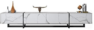 Tv Entertainment Center Television Modern Stylish TV Stand with Marble top and Gold Legs, TV Stand Entertainment Center with 4 Drawers for Living Room, Bedroom and Office Tv Cabinets For Living Room(L