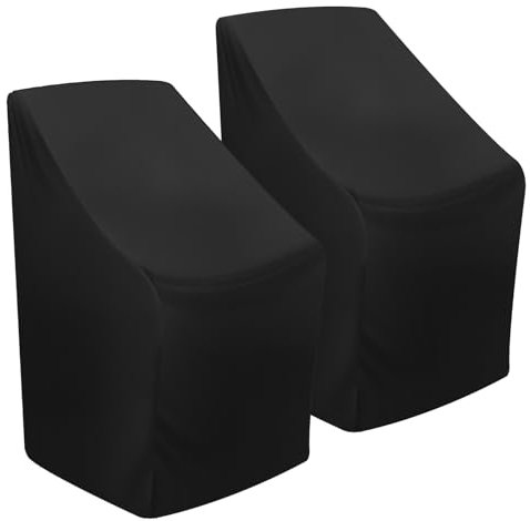 MI CASA 2 Stück Gartenstühle Abdeckung Wasserdicht Schutzhülle für Gartenstuhl, Gartenmöbel Abdeckung Oxford Gewebe Stapelstühle Abdeckhaube Stuhlüberzug UV-Schutz/Winddicht/Winterfest, 65x65x80/120cm