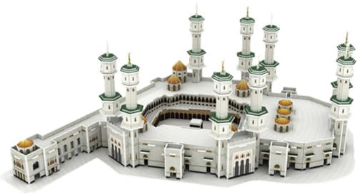 Wudaizhi Islamische Moschee Puzzle Mekka Moschee 3D Puzzle Saudi-arabische Architektur Modell DIY Puzzle Spielzeug Kinderspielzeug Ramadan Geschenk