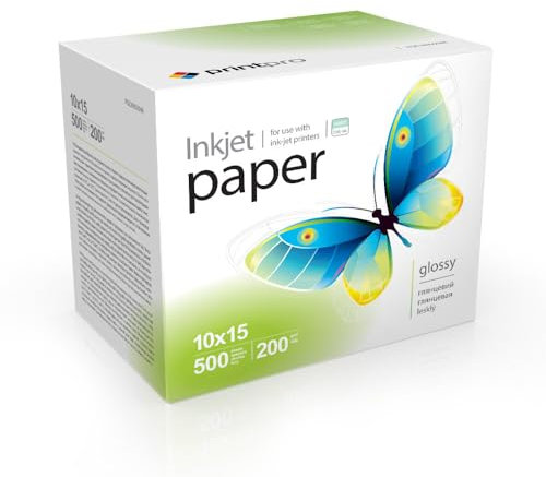 Fotopapier PrintPro von ColorWay, 10x15 cm, 200 g/m², 500 Blatt, Glänzend, Sofort Trocken Wasserfest für alle Tintenstrahldrucker