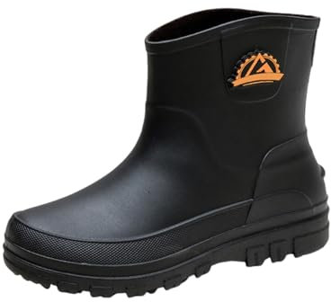 Generisch Botas de lluvia para hombre, zapatos de agua, zapatos de goma, informales, moda al aire libre, trabajo de pesca, lavado de coche, cocina, no deslizantes, botas de lluvia, zapatos para