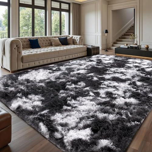 Sour Lemon Hochflor Teppich Grau Teppich Wohnzimmer 160x230 Waschbar Anti-Rutsch Extra Große Teppiche Schlafzimmer Flauschige Moderne Teppiche Matte Teppichen für Schlafzimmer Kinderzimmer