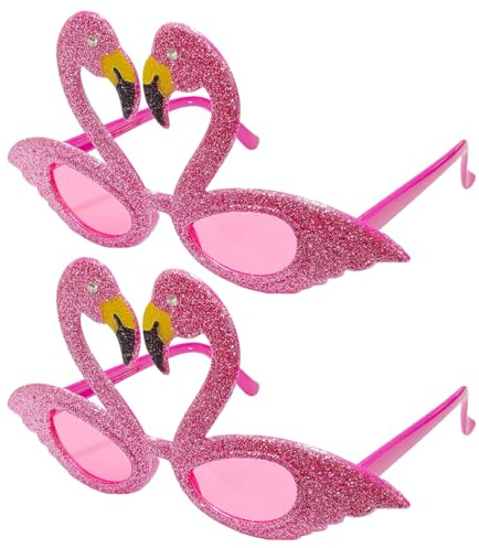 NIDHFG 2 Pieces Of Flamingo Glasses, Creative Personality, Fun Shooting Props, Fashionable Sunglasses, Universal For Men And Women, Hawaiian Beach Decoration.
