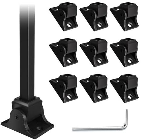 10 Pack Wrought Iron Balusters Shoes Swivel Shoes with Allen Wrench & Screws for 1/2 Inch Stair Baluster, Metal Railing Indoor Spindles Banister