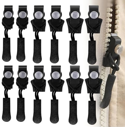 Poraceous 12 Stück Reisverschluss-Reparaturset, Reißverschluss Zipper Ersatz In Drei Größen, Reisverschluss-Zipper Ersatz, Reisverschluss-Reparaturset, Für Rucksäcke, Koffer, Jacken, Bettzug