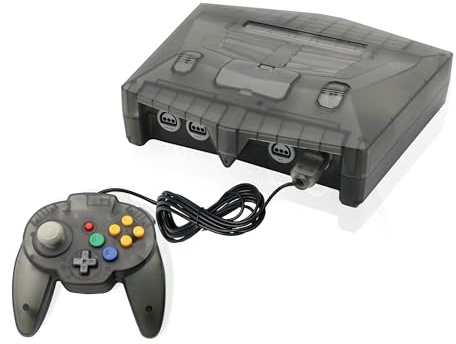 N64 Console - Newly Design Looking for N64 with HD Output (Native RGB Signal), 100% Better Video Quality, Plug & Play - Compatible with All US/JP Cartridges, Including 1 Warrior 64 Controlle (Black)