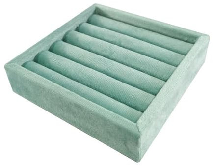 LIbgiubhy Organizador de almacenamiento de joyas cubierto de terciopelo para anillos y aretes, elegante bandeja para clasificar accesorios