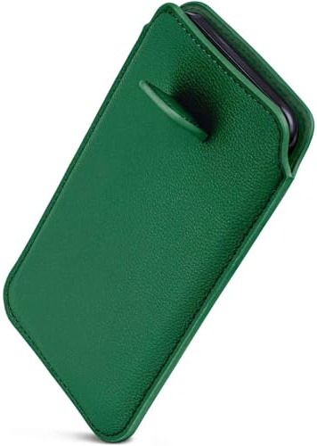 ONEFLOW Liberty Case für Samsung Galaxy S25 Handy Einsteckhülle mit Rückzugfunktion, PU Leder Handytasche, Schutzhülle mit Lasche, Sleeve Etui Hülle zum Einstecken, Grün