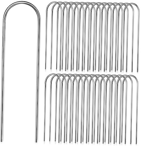 Toyvian 100 Pièces Piquets U Piquets de Jardin pour Fixation de Tissus Gazon Synthétique et Trampolines Résistants et Faciles à Installer