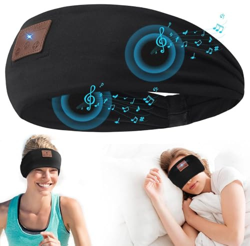 YiYunTE Schlafkopfhörer Seitenschläfer, Musik Stirnband Kopfhörer Bluetooth Schlafmaske, Noise Cancelling Sleep Headphones Schlaf Kopfhörer zum Schlafen Ski Sport Joggen Reise Gadgets
