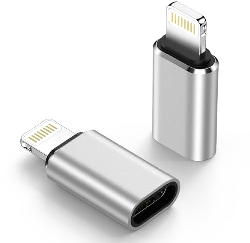Adaptateur USB C vers Lightning (Lot de 2), Adaptateur Lightning USBC PD Charge Rapide et Transfert de Données, Adaptateur iPhone USB C pour iPhone 14 13 12 11, i Pad, Pas pour écouteurs/Audio/OTG