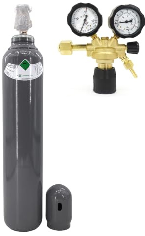 Bouteille de CO2 5 kg 8 l avec réducteur de pression Ar/CO2-10 série BS.DE - Kit sûr pour un soudage précis Bestschweissen.de