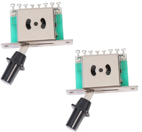 HOODANCOS 2 Stück Gitarren Pickup Schalterknöpfe 3-Gang Design Legierung Silber für Gitarre Ersatzteil für Musikinstrumente