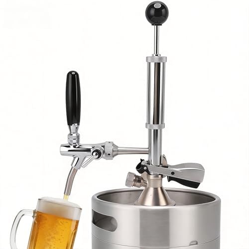 4 Zoll Bierfass Partypumpe, Bierfass-Zapfhahn aus Edelstahl Keg-Zapfhahn-Kit mit Luftpumpe und Verteiler Kolbenschankhahn für Keg-Anschlüsse für Picknicks Partys oder Camping