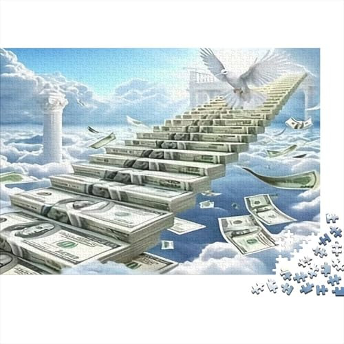 Himmelsleiter zu Wolken 1000 Teile Puzzle Papier für Erwachsene Surreal Kunstmotiv Familienspiel Puzzle Stressabbau Dekor Geschenk 52x38cm/1000pcs