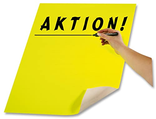 folia 65911 - Plakatkarton, ca. 48 x 68 cm, 10 Bögen, 380 g/qm, einseitig leuchtzitronengelb gefärbt - ideal zum Basteln oder Erstellen von Plakaten und Anzeigen