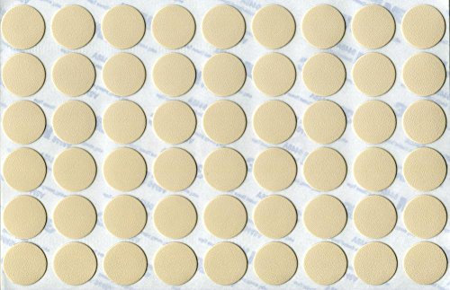 KwikCaps® pvc MAGNOLIA Self Adhesive Screw Cover Caps. Nail & Cam Covers 20mm single sheet of 54