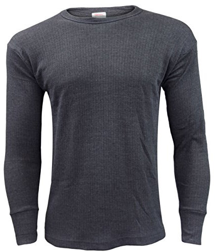 Gaffer Mens Thermal Tops T Shirt Long Sleeve Vest Full Tshirt Ski Wear Dark Grey Charcoal Small