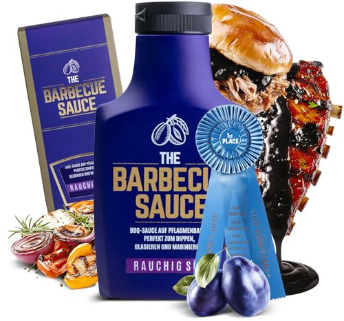THE BARBECUE SAUCE RAUCHIG SÜß | BBQ Sauce auf Pflaumenbasis | Fruchtig rauchige Grillsauce | Nr 1. World Champion BBQ Soße | Perfekt als Dip, Glasur & Marinade | GELD-ZURÜCK GARANTIE | 390g
