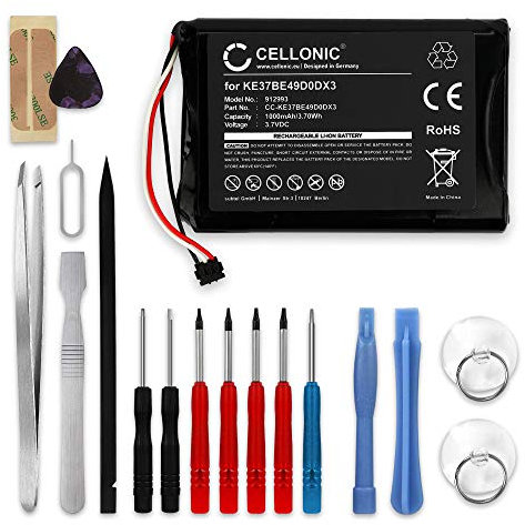 CELLONIC, Akku Navi kompatibel mit Garmin Edge 810, Edge 800, Edge Touring (1000mAh, 3.7V) + Werkzeug-Set Ersatzakku 361-00035-00 KE37BE49D0DX3