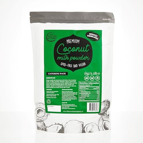 Premium Vegan Coconut Milk Powder - 1KG - Contains 65% Coconut Oil - High in Lauric Acid - Non-Dairy, Gluten-Free, Bulk Powder