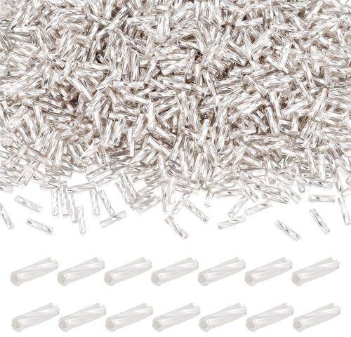 Pandahall Über 1250 stücke / 50g Glas Signalhorn Rocailles Sets 6x1,8mm Rohr Lose Distanzscheibe Korne für DIY Schmuck Handwerk Machen (weiß)