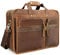TIDING Vintage Leather Briefcase 17 Laptop Bag Large Business Work Bag Computer Case for Men, Light Brown