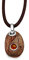 Anhänger Holzkiesel oval aus echtem Treibholz – Unikat | Bernstein - klein | Fassung aus 925 Sterling Silber | Charm P3129