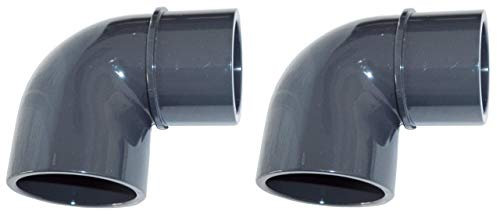 well2wellness® PVC Klebefitting Winkel 90° - reduziert 50 x 50/40 mm - 2 Stück (200033)