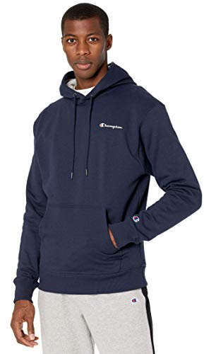 Champion Felpa con Cappuccio Powerblend Uomo, Navy Piccolo Script, M